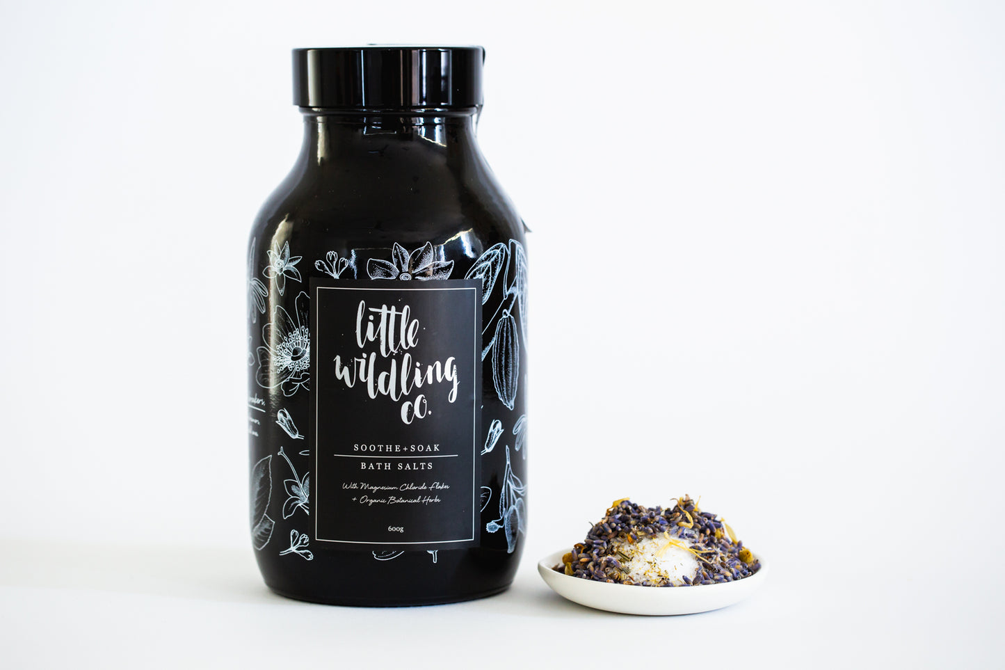 REFILL BAG: Soothe + Soak BATH SALTS with Magnesium Chloride flakes + Organic Botanical Herbs