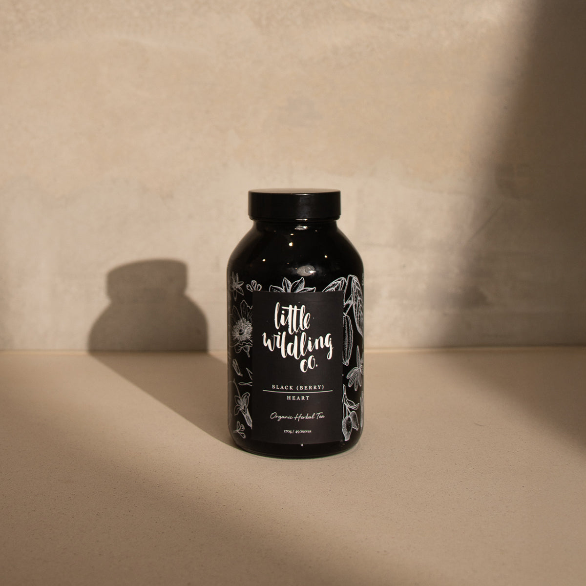 Black Berry Heart tea jar - Australian organic blend