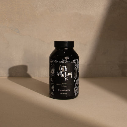 Ceremonial matcha powder with mint for focus