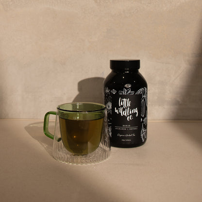 Natural liver cleanse herbal tea with dandelion and milk thistle